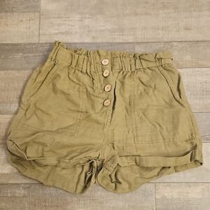 Impressions High Waist Olive Shorts